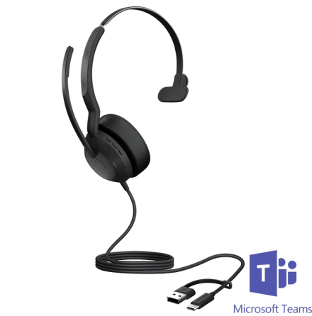 Jabra Evolve2 50 Mono MS Teams USB-C/A no bluetooth