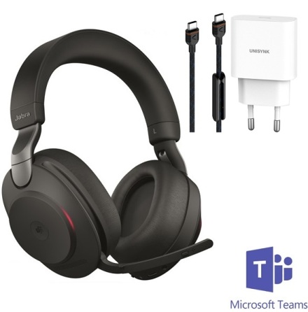 Jabra Evolve2 85 MS Teams USB-C (+ Unisynk USB-C kabel &amp; Unisynk 20W)