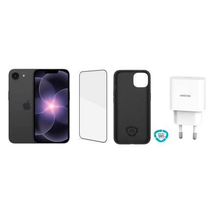 Apple iPhone 17e 256GB Black- inkl skal + sk�rmskydd + 20W
