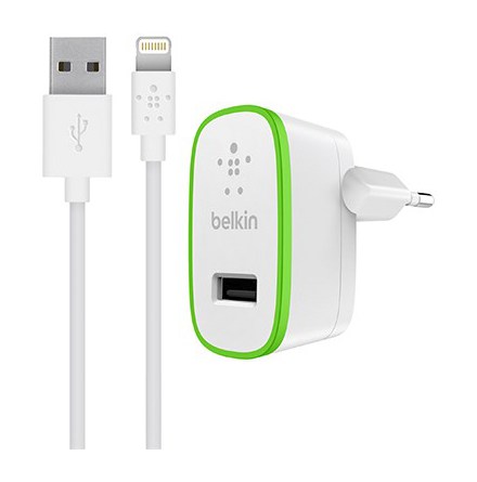 Belkin vggladdare + lightning  2.4A 1.2m White