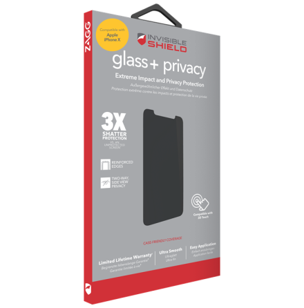 Invisible Shield Privacy glass+ iPhone X/XS/11 Pro